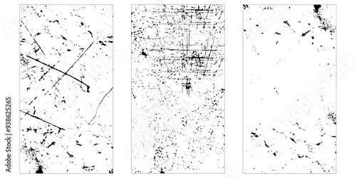 Set of grunge overlay textures. Distress background rust and paint concept vector.