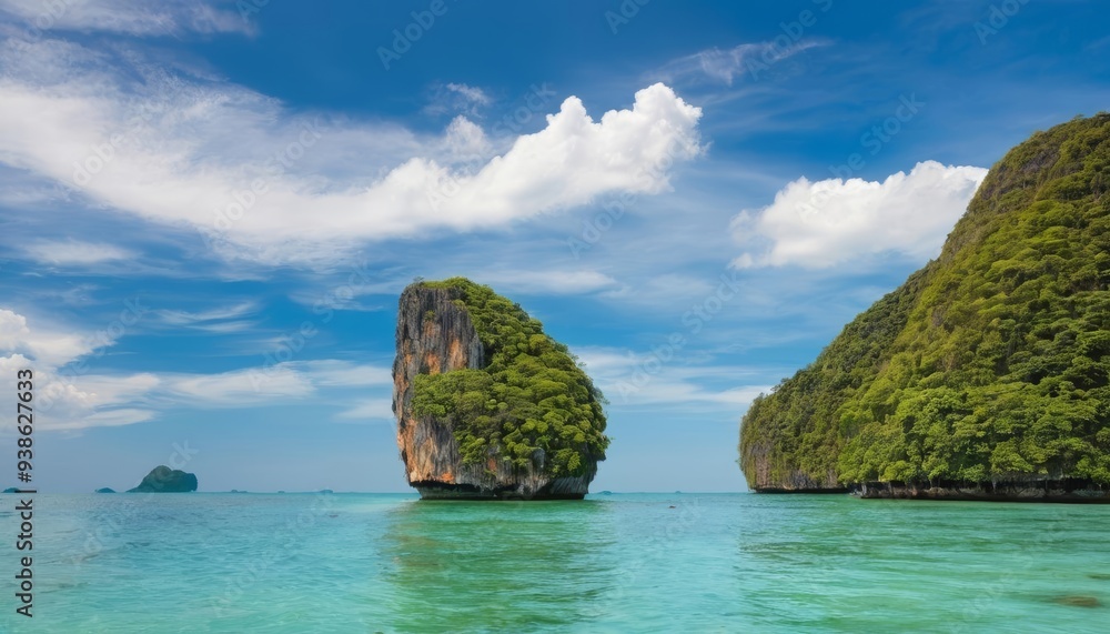 Naklejka premium Island Paradise A serene tropical getaway