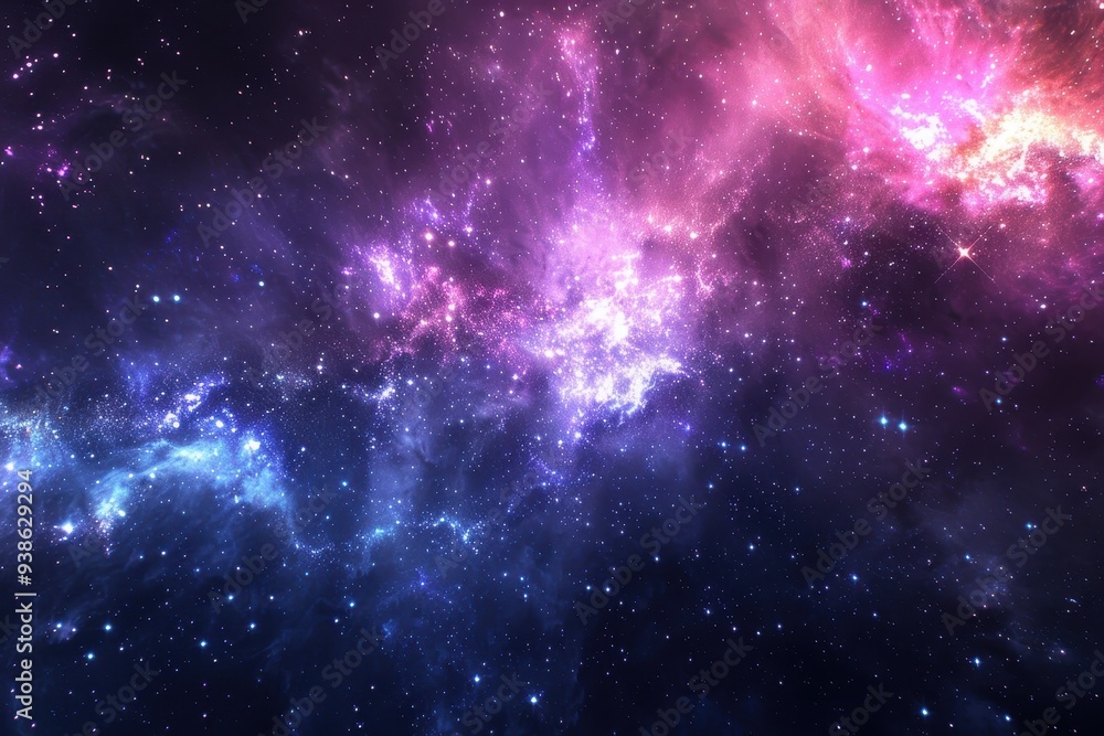 Naklejka premium Cosmic Nebula with Stars and Galactic Dust