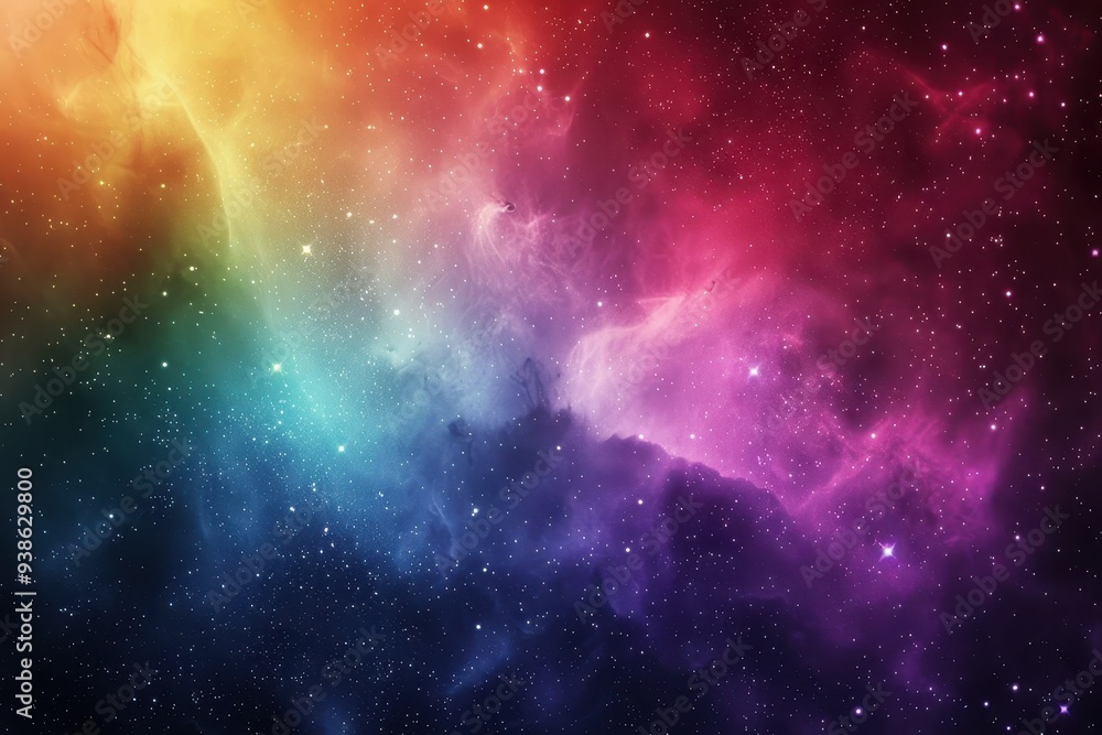 A Colorful Nebula with Scattered Stars in the Cosmos A Colorful Nebula with Scattered Stars in the Cosmos