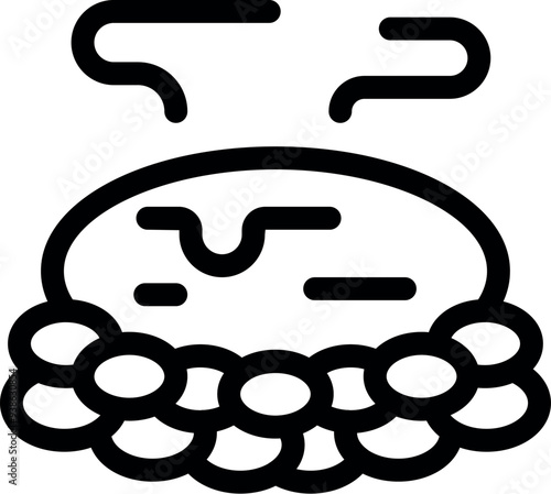 Hot spring surrounded by stones, representing relaxation, nature, and the therapeutic benefits of geothermal waters