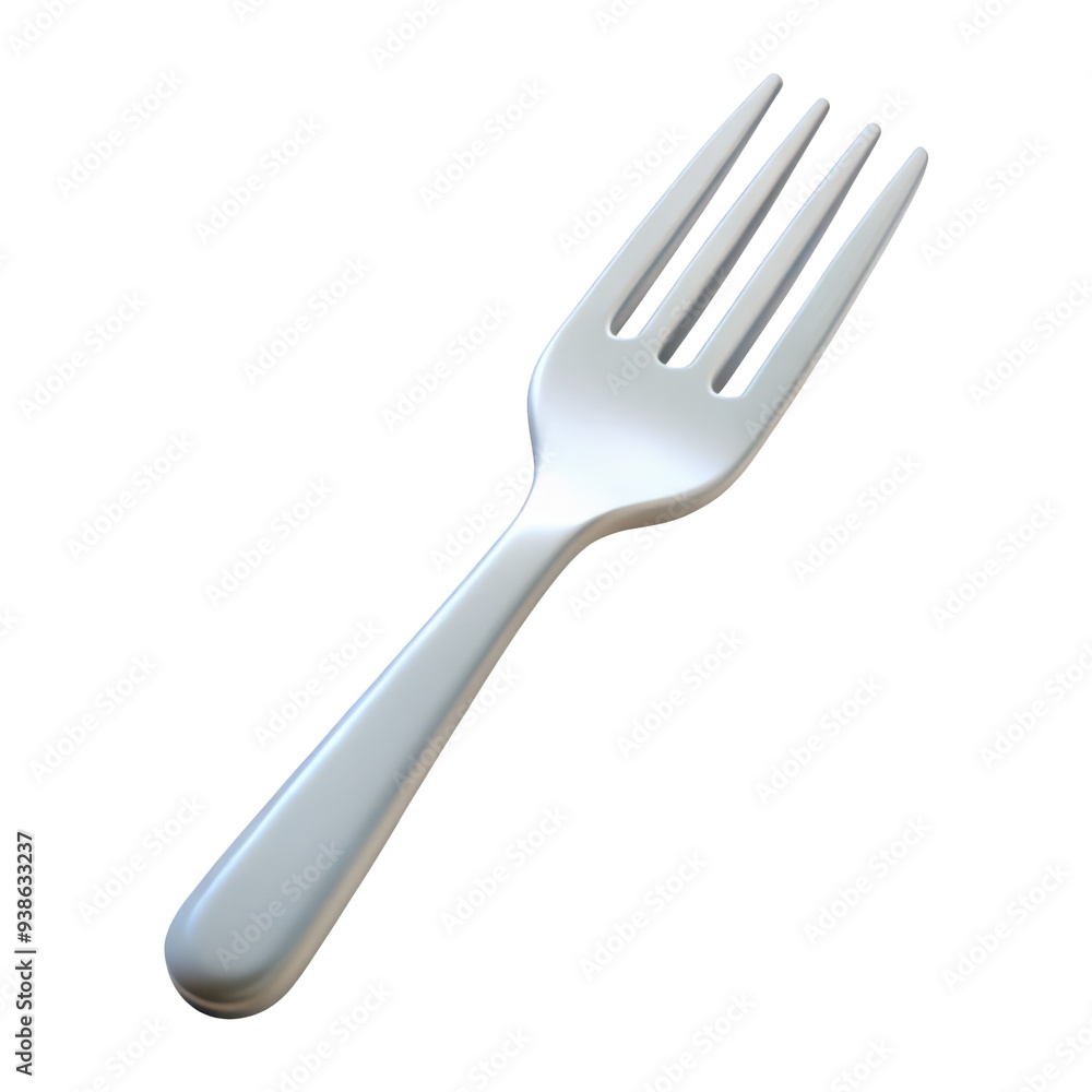 3D white fork icon with a simple, sleek design, representing dining and kitchen utensils in a minimalist style. Isolated on transparent background, png. 3D white fork icon with a simple, sleek design, representing dining and kitchen utensils in a minimalist style. Isolated on transparent background, png.
