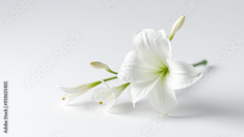 bouquet of white flowers on white background