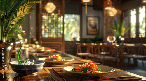 Realistic lighting enhancing the colors and appeal of Vietnamese cuisine