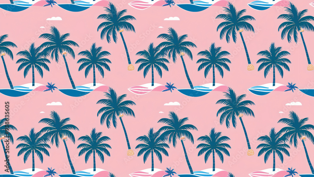 palm trees seamless pattern, tropical nature palm trees seamless pattern, tropical nature