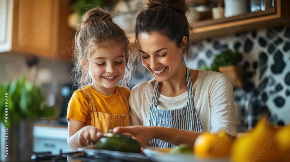A mother and daughter washing dishes together, their movements in sync, creating a stress-free routine A mother and daughter washing dishes together, their movements in sync, creating a stress-free routine
