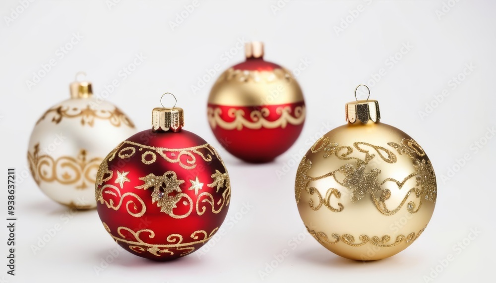 Elegant Christmas ornaments ready to sparkle Elegant Christmas ornaments ready to sparkle