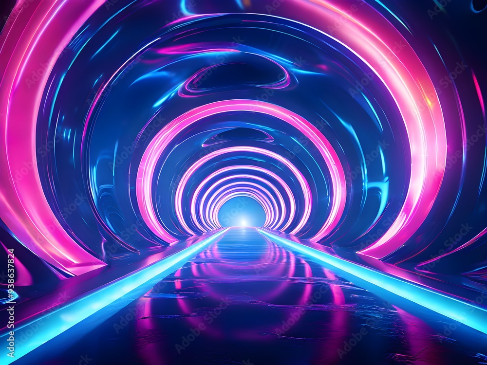 Colorful neon tunnel. Colorful neon tunnel.