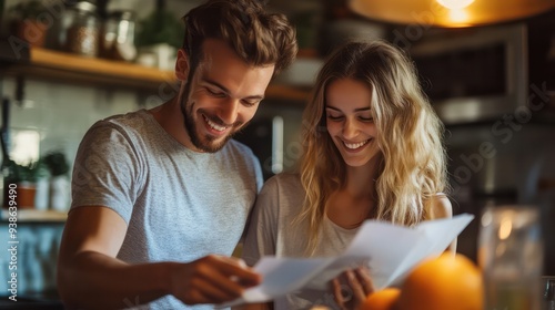 A young couple working together to quickly clean the kitchen, using efficient housework methods and enjoying the process as they share the load.