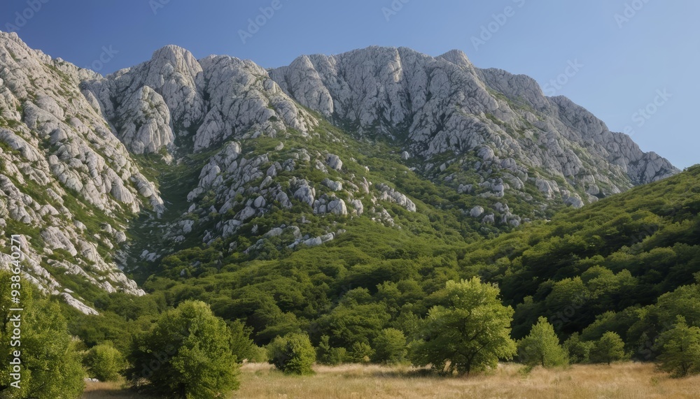 Fototapeta premium Majestic mountain landscape with lush greenery