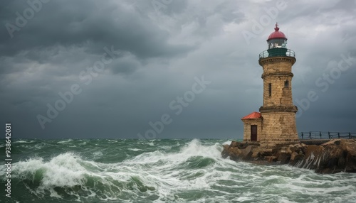  Stormy seas meet the guardian of the coast