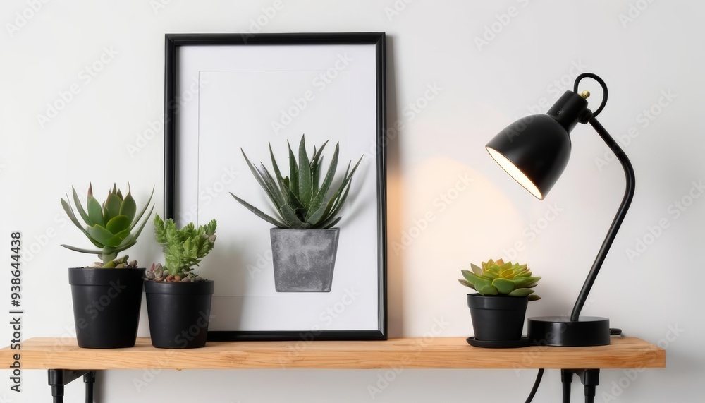 Modern decor with succulents and minimalist art Modern decor with succulents and minimalist art