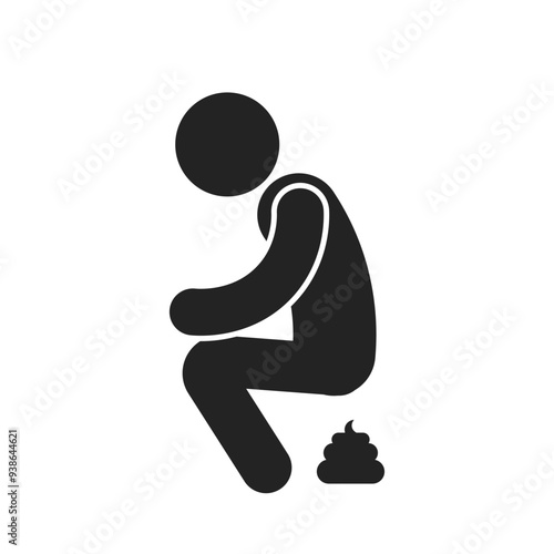 Isolated pictogram sign do not pooing, poop, for do not shit on public area