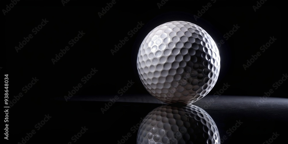 Golf ball on black background, sport, golf, equipment, round, dimples, isolated, texture, shiny, white, recreation Golf ball on black background, sport, golf, equipment, round, dimples, isolated, texture, shiny, white, recreation