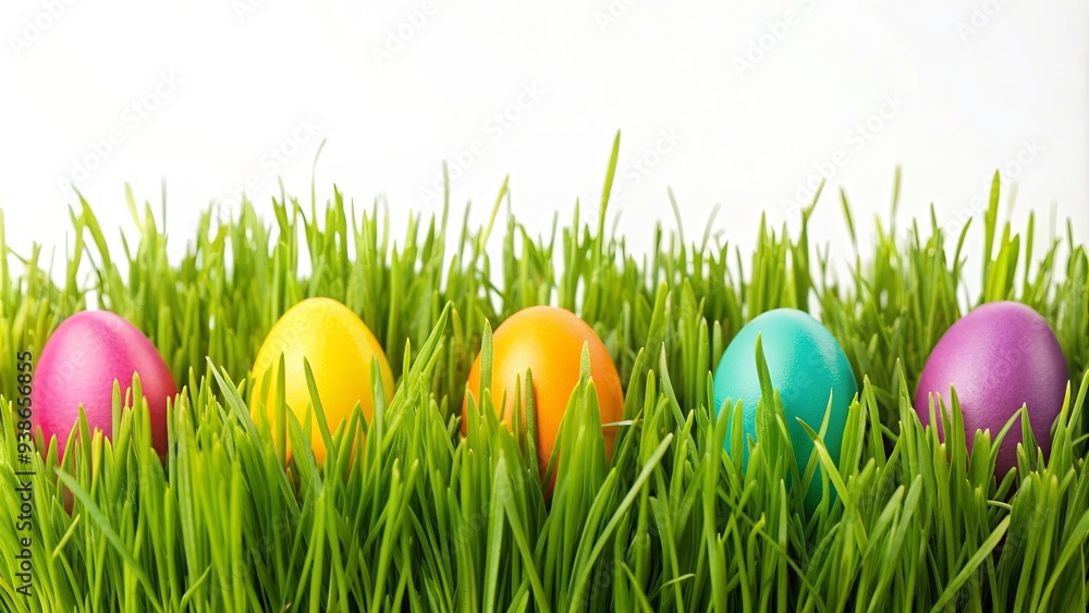 Isolated Easter grass on a white background, Easter, grass, isolated, white background, colorful, spring, decoration Isolated Easter grass on a white background, Easter, grass, isolated, white background, colorful, spring, decoration