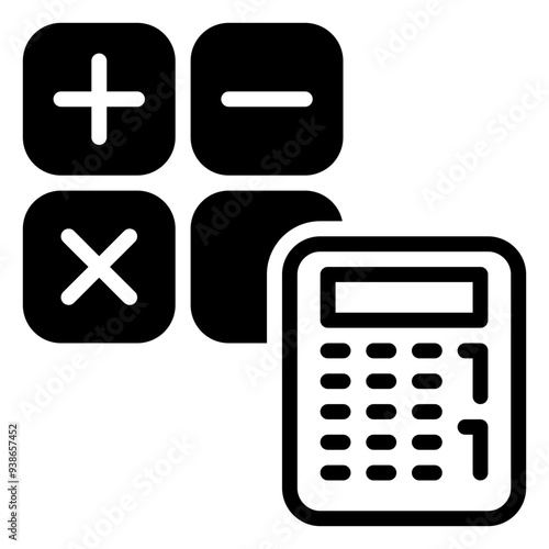 Calculator icon, glyph icon style