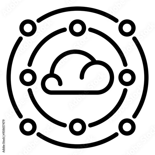 computer network icon, line icon style