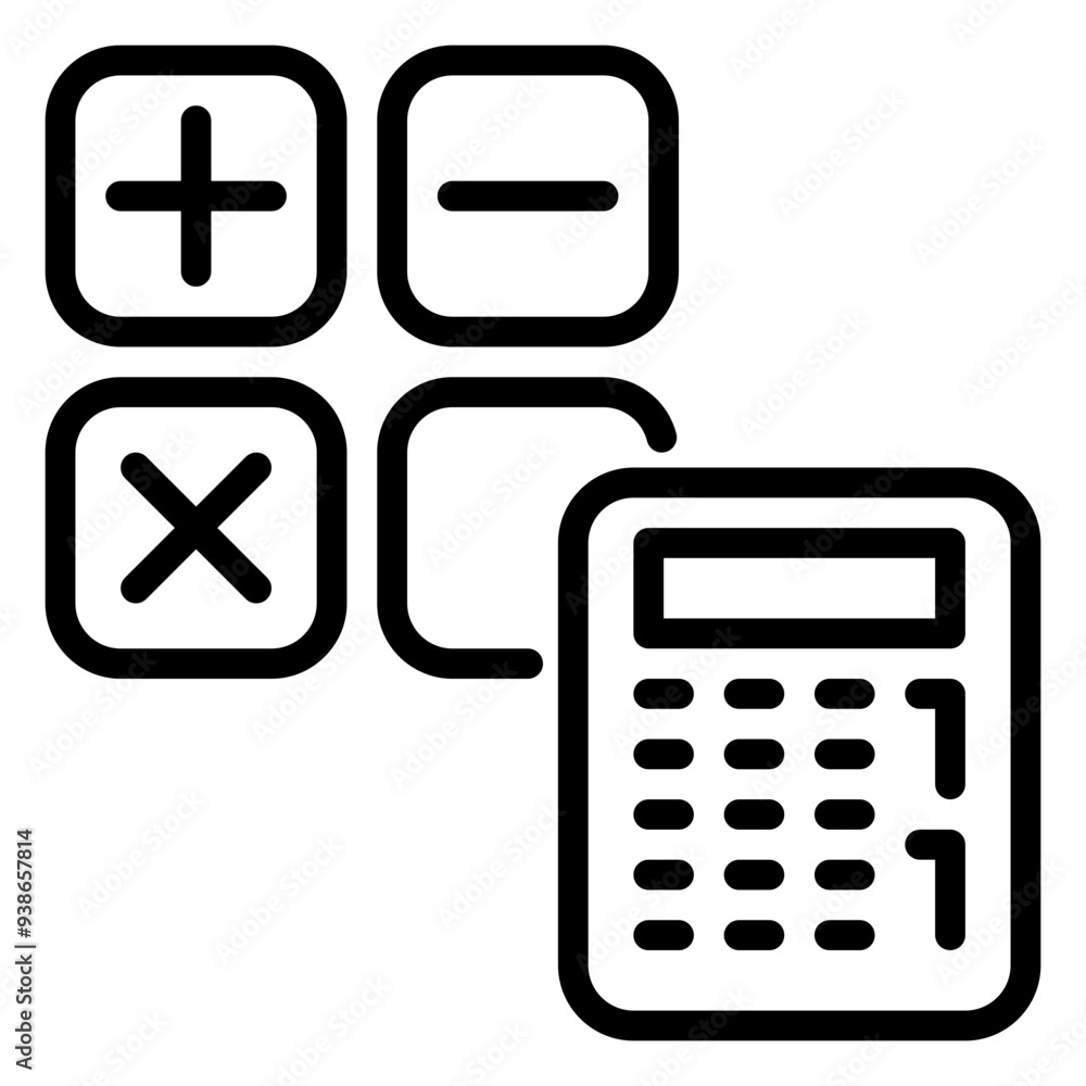 Calculator icon, line icon style Calculator icon, line icon style