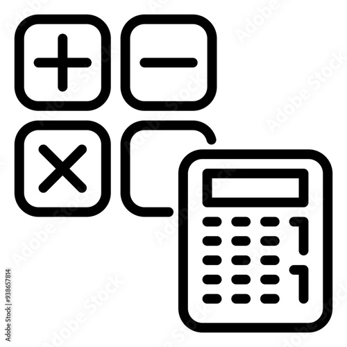 Calculator icon, line icon style