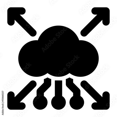 cloud deployment, cloud computing, cloud service, cloud platform, deployment, internet of things solid or glyph icon