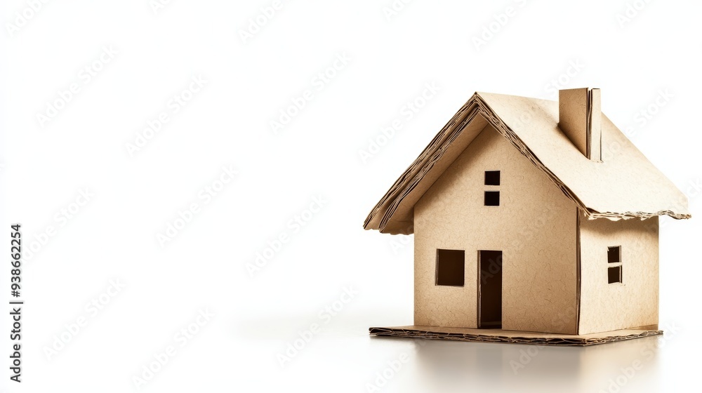 A minimalist cardboard house model on a clean surface, representing architecture, design, and home concepts. A minimalist cardboard house model on a clean surface, representing architecture, design, and home concepts.