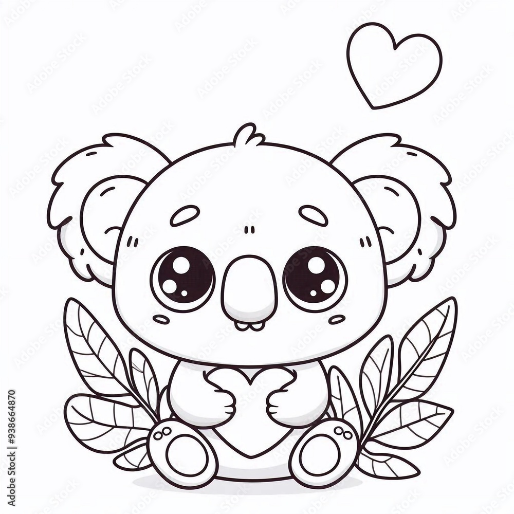 Naklejka premium Ausmalbild Koala