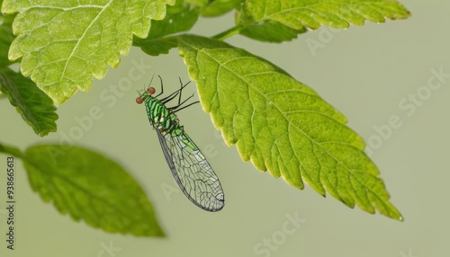  Natures beauty  A dragonfly resting on a leaf photo