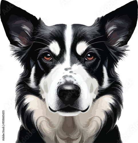 Pembroke welsh corgi dog silhouette vector design.