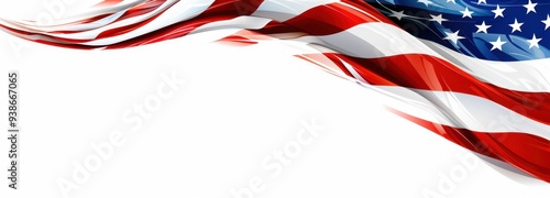 American flag as a waving background with space for text