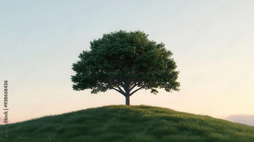 Obraz premium A 3D effect of a tree with branches and leaves extending towards the viewer, 3D effect, tree, nature