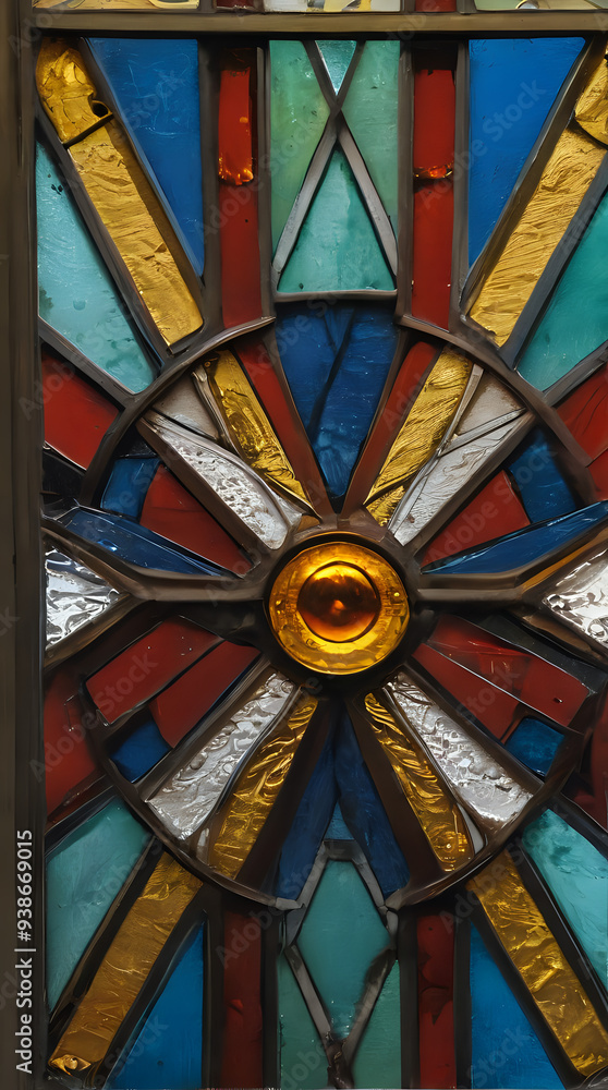 a close up of a stained glass window with a gold eye a close up of a stained glass window with a gold eye