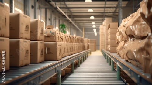 Conveyor Belt in a Warehouse