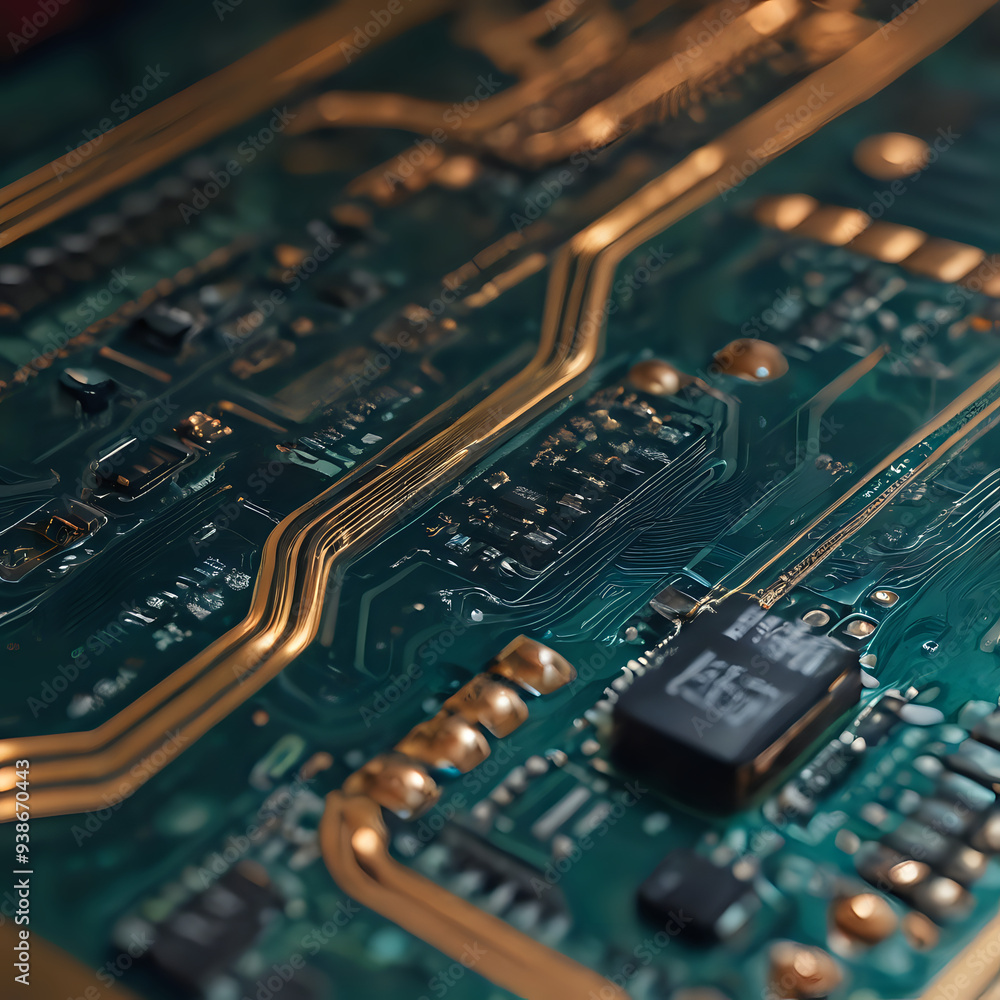 a close up of a computer motherboard with many electronic components a close up of a computer motherboard with many electronic components