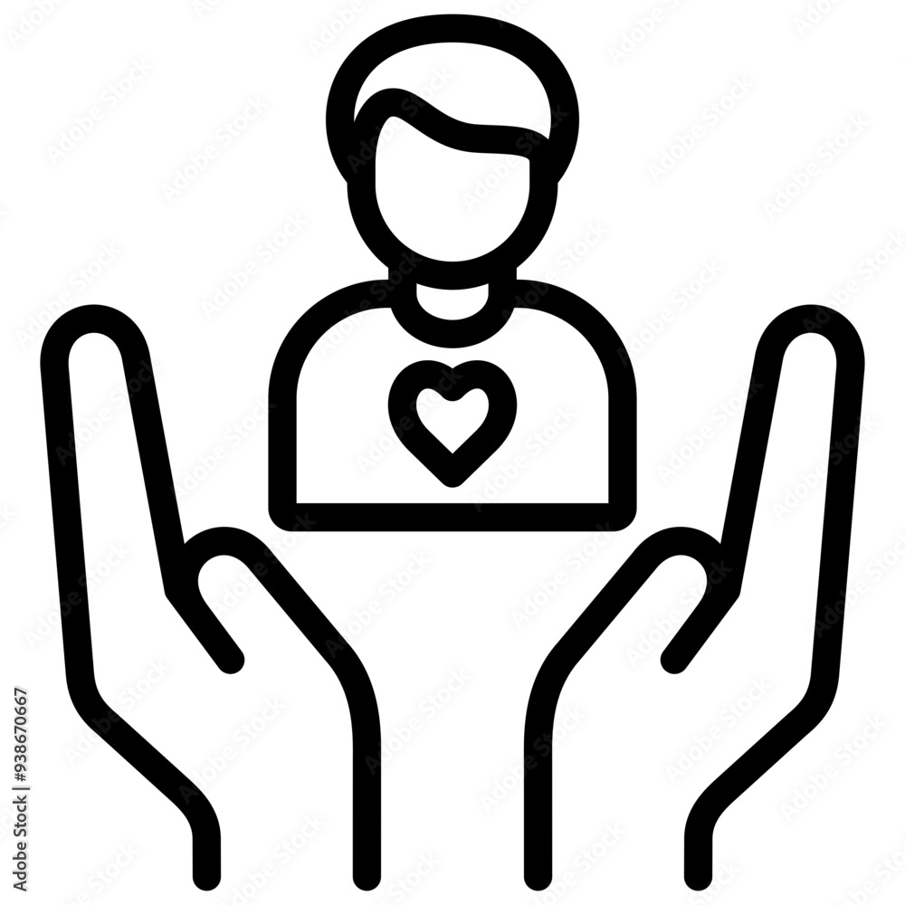 Obraz premium caring icon illustration design with outline