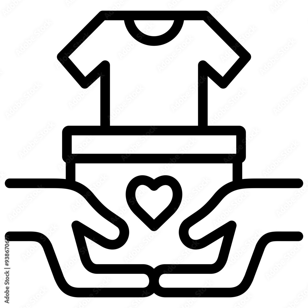 clothes donation icon illustration design with outline clothes donation icon illustration design with outline