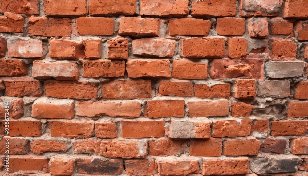 Fototapeta premium Weathered charm of old brick wall