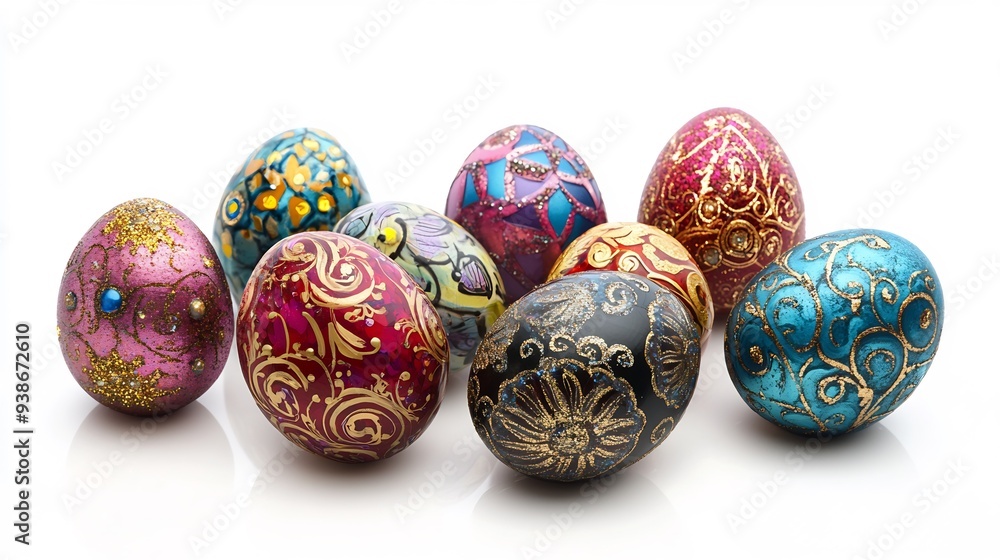 Decorated Easter Eggs with Gold Accents Decorated Easter Eggs with Gold Accents