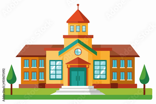 Isolated colored school building