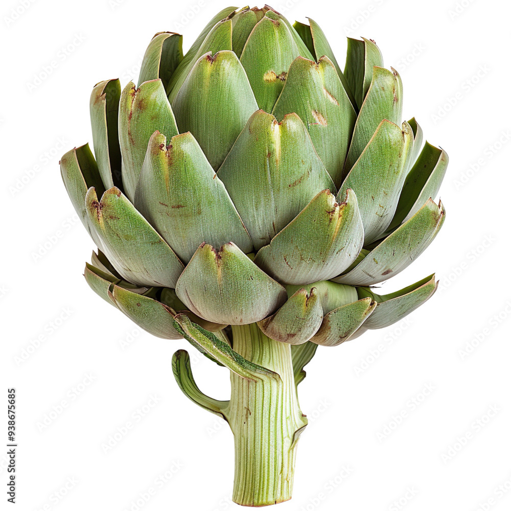A single artichoke isolated on a transparent background A single artichoke isolated on a transparent background
