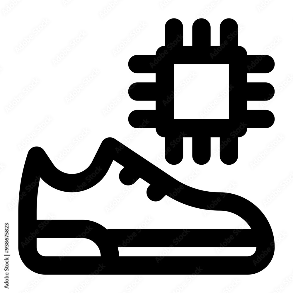 smart shoes, wearable technology, footwear, chip, processor, futuristic, shoes outline icon smart shoes, wearable technology, footwear, chip, processor, futuristic, shoes outline icon