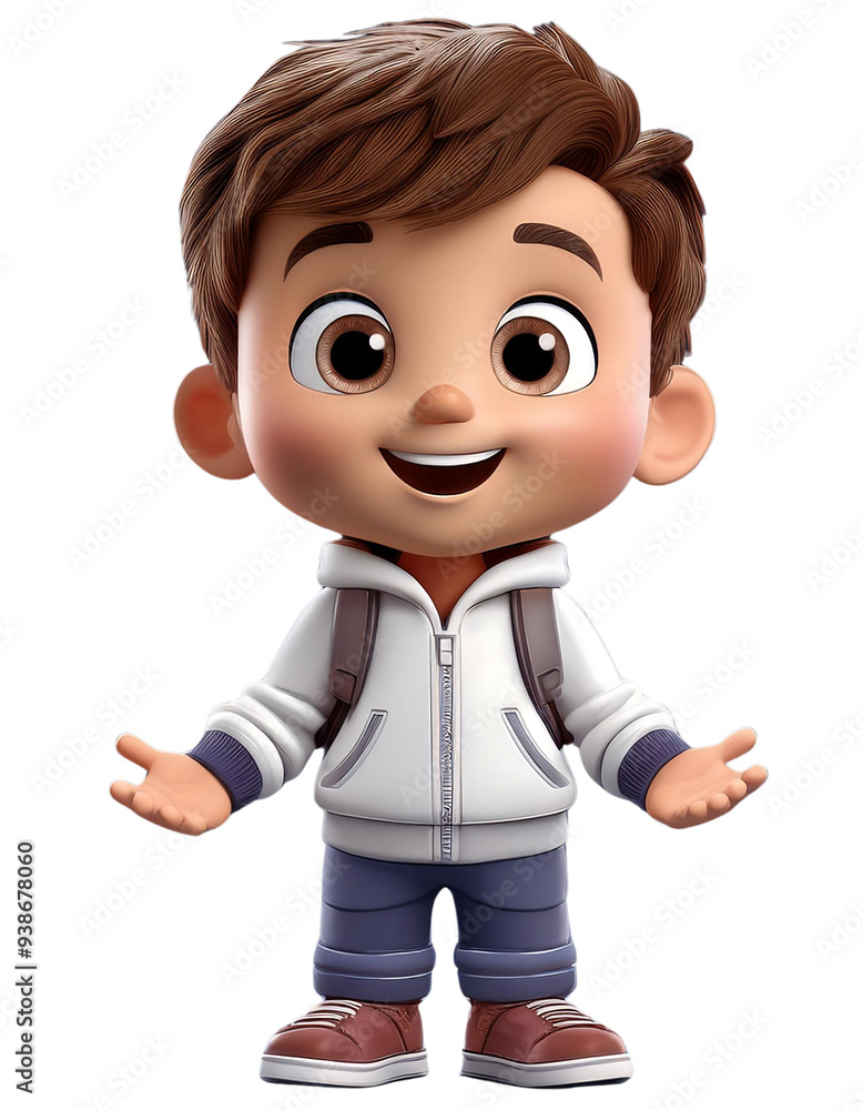 3D animation of child isolate on transparent background. 3D animation of child isolate on transparent background.