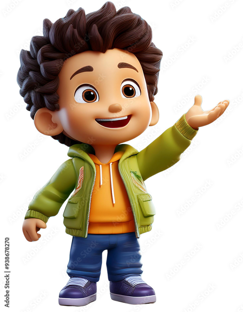 3D animation of child isolate on transparent background. 3D animation of child isolate on transparent background.