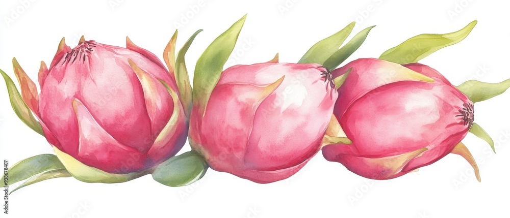 Three pink flowers are arranged in a row Three pink flowers are arranged in a row