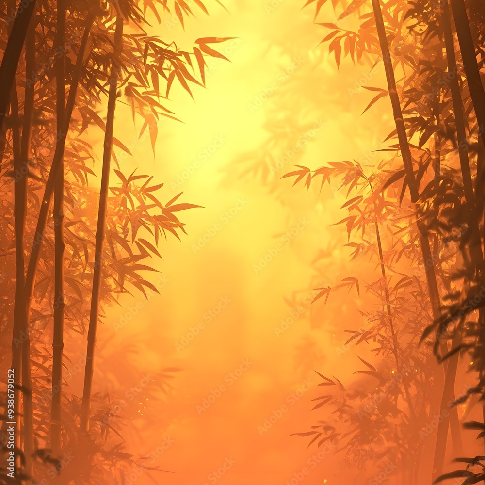 Obraz premium Forest and Mountain Sunsets and Sunrise with Nature Elements in Seasonal Colors.