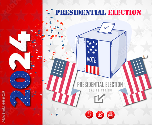 Illustrated us presidential election in 2024 concept