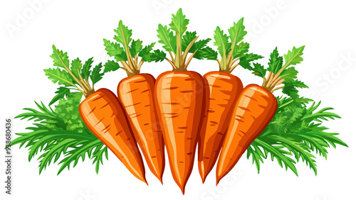 carrots isolated on white, illustration of a carrot isolated on white background