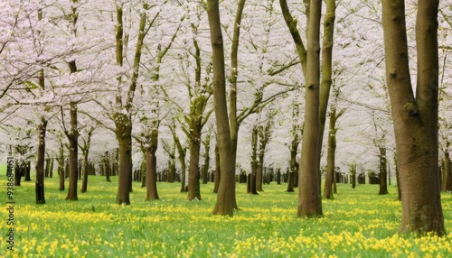  Enchanting blossom grove in a serene park