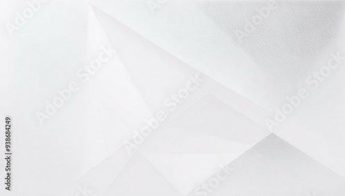 Soft light white abstract stage in elegant futuristic geometric style with simple lines and corners, polygons as background with white background for advertisement, presentation products, design. photo