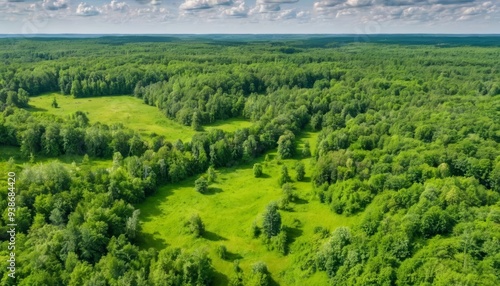  Vast verdant forest with a clearing perfect for adventure