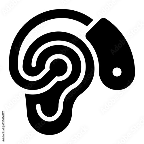 smart earing, smart hearing, digital hearing, hearing aids, wearable technology, wearable device solid or glyph icon